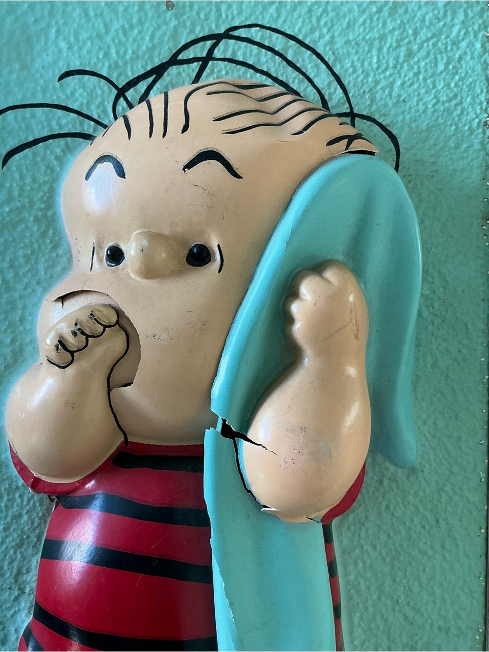 Vintage 1965 Peanuts Lucy & Linus 3D Wall Plaques Set Mid Century Decor - Picture 8 of 15